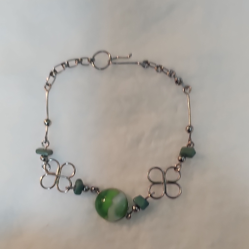 Green Silver Bracelet
